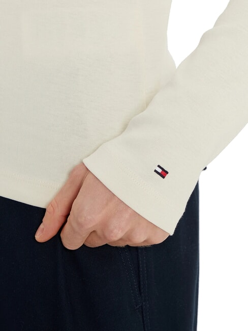 TH Polo de manga larga de corte entallado p&eacute;talo de marfil - camisa polo