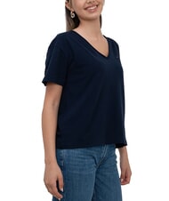 TOMMY HILFIGER TH Camiseta de corte relajado con cuello en V Marina de noche oscura - camiseta - 3