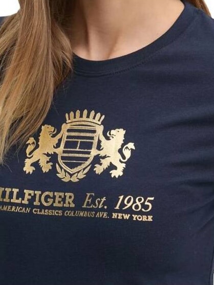 VARSITY Camiseta de mujer slim fit con estampado Marina de noche oscura - camiseta