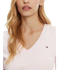 TOMMY HILFIGER TH Camiseta de manga corta con cuello en V rosa claro - camiseta - 3