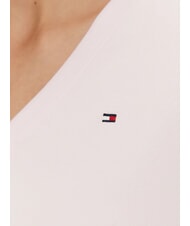 TOMMY HILFIGER TH Camiseta de manga corta con cuello en V rosa claro - camiseta - 4