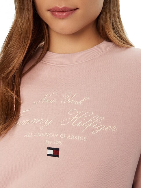 MODERN SCRIPT Sudadera de cuello redondo para mujer rosa brumoso - Sudaderas de mujer