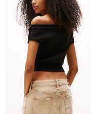 TOMMY HILFIGER TH JEANS Su&eacute;ter corto con mangas cortas negro - camiseta - 2