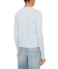 TOMMY HILFIGER TH JEANS Su&eacute;ter de algod&oacute;n con cuello en V para mujer dulce azul - Su&eacute;teres de mujer - 2