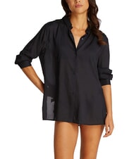 TOMMY HILFIGER TH Camisa de mujer en modal y viscosa negro - Camisas - 4