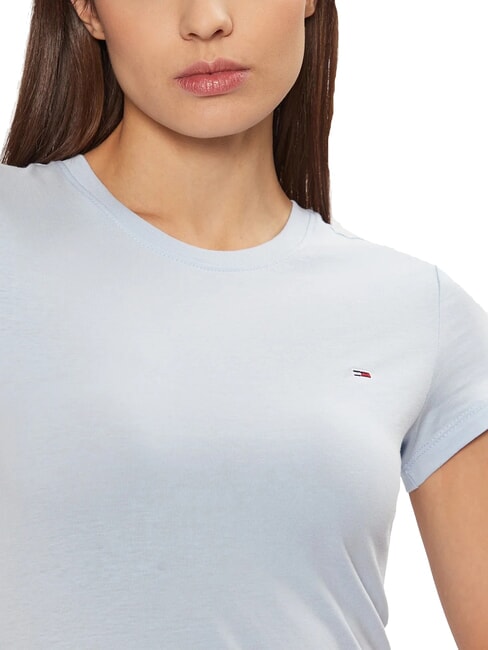 TH JEANS Camiseta de manga corta con logo bordado dulce azul - camiseta