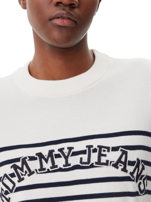 VARSITY Su&eacute;ter de algod&oacute;n con cuello redondo y logo. blanco antiguo - Su&eacute;teres de mujer