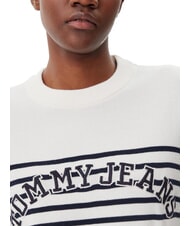 TOMMY HILFIGER VARSITY Su&eacute;ter de algod&oacute;n con cuello redondo y logo. blanco antiguo - Su&eacute;teres de mujer - 3