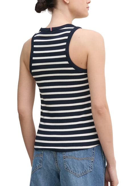 TH Camiseta sin mangas azul marino noche oscuro/crudo stp - camiseta