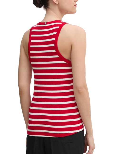 TH Camiseta sin mangas rojo medio/blanco - camiseta