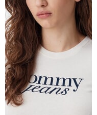 TOMMY HILFIGER TH JEANS Camiseta de algod&oacute;n con estampado de logotipo blanco antiguo - camiseta - 3