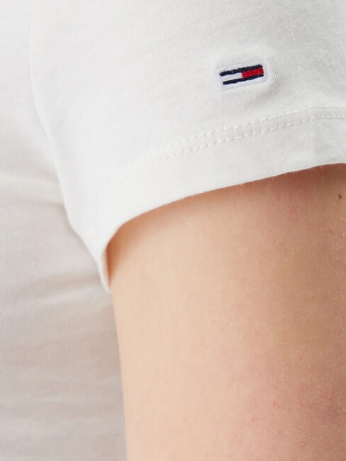 TH JEANS Camiseta de algod&oacute;n con estampado de logotipo blanco antiguo - camiseta