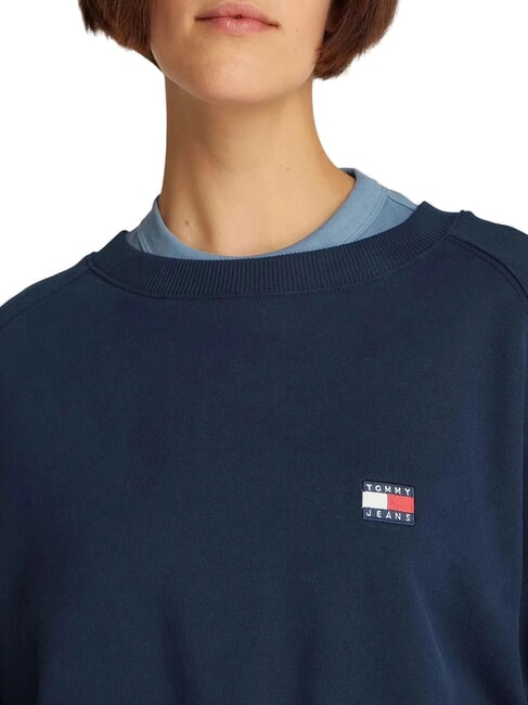 TJW Sudadera de cuello redondo para mujer con cord&oacute;n Marina de noche oscura - Sudaderas de mujer