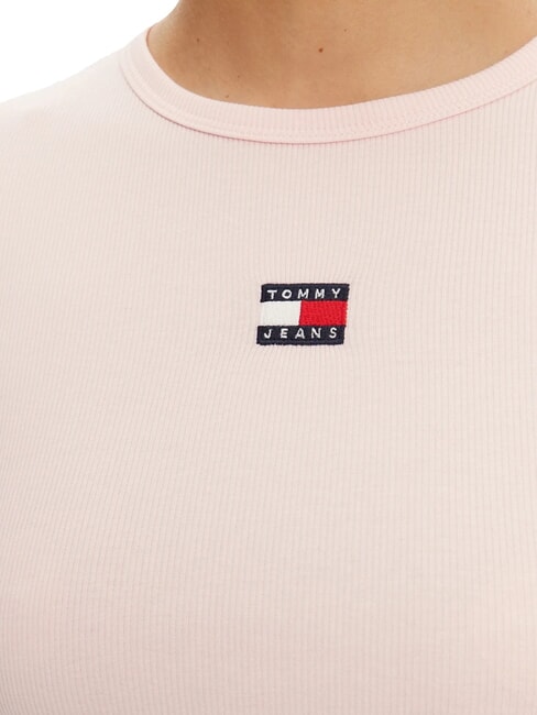 TH JEANS Camiseta de manga corta acanalada rosa precioso - camiseta