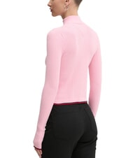 TOMMY HILFIGER TH JEANS C&aacute;rdigan ligero de punto trenzado con cremallera completa raya de az&uacute;car rosa - Su&eacute;teres de mujer - 2