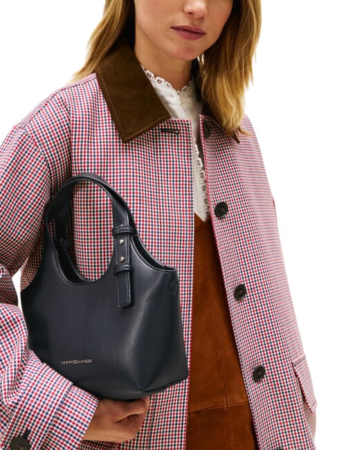 TH LOGO Bolso de hombro, con correa para el hombro negro - Bolsos Mujer