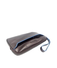 PIQUADRO BLUE SQUARE Estuche de cuero para tarjetas CAOBA - Carteras Hombre - 3