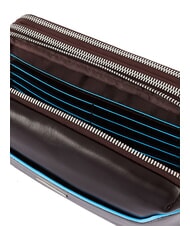 PIQUADRO BLUE SQUARE Estuche de cuero para tarjetas CAOBA - Carteras Hombre - 4