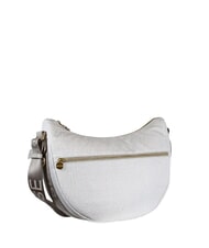 BORBONESE BORBONESO Bolso de hombro LUNA en tejido jet op algod&oacute;n blanco - Bolsos Mujer - 2