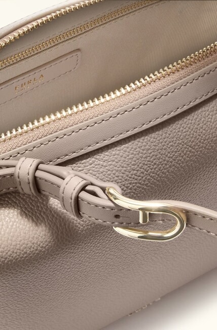 DOUBLE Bolso bandolera de piel con correa para el hombro lino - Bolsos Mujer