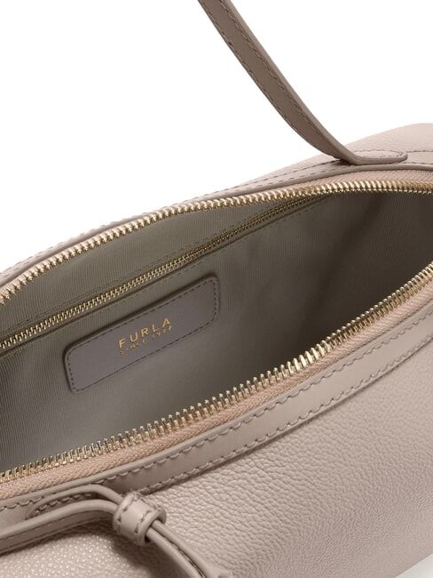 DOUBLE Bolso bandolera de piel lino - Bolsos Mujer