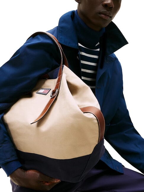 TH RUNAWAY Bolsa de viaje de lona beige cl&aacute;sico - Bolsas de viaje