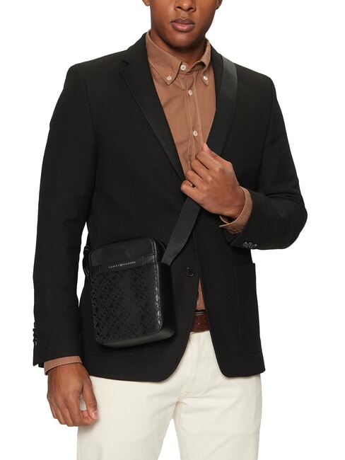 TH MONOGRAM Monedero peque&ntilde;o negro - Bandoleras Hombre