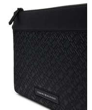 TOMMY HILFIGER TH MONOGRAM Bolso de mano para hombre con pu&ntilde;o negro - Neceser - 3