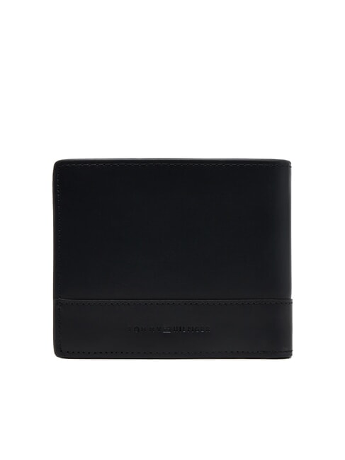 TH CORP Cartera de piel con monedero negro - Carteras Hombre