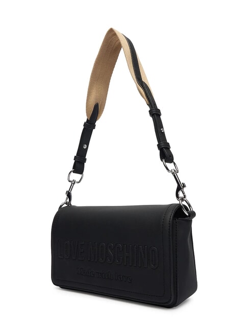 SIGNATURE LOVE Bolso de hombro con solapa negro - Bolsos Mujer
