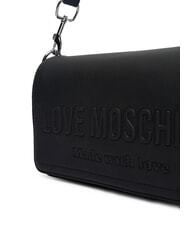 LOVE MOSCHINO SIGNATURE LOVE Bolso de hombro con solapa negro - Bolsos Mujer - 3