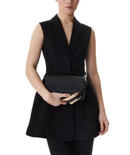 LOVE MOSCHINO SIGNATURE LOVE Bolso de hombro con solapa negro - Bolsos Mujer - 4