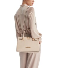 LOVE MOSCHINO SOFT SCULPT Bolso de mano con bandolera Marfil - Bolsos Mujer - 5