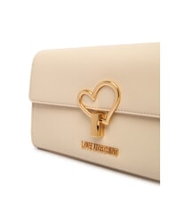 LOVE MOSCHINO HEART TURNLOCK Bolso de hombro peque&ntilde;o Marfil - Bolsos Mujer - 3