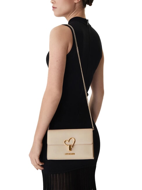 HEART TURNLOCK Bolso de hombro peque&ntilde;o Marfil - Bolsos Mujer