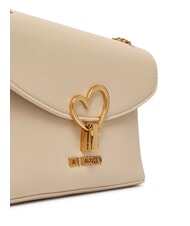 LOVE MOSCHINO HEART TURNLOCK Bolso de hombro convertible Marfil - Bolsos Mujer - 3