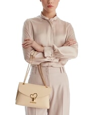 LOVE MOSCHINO HEART TURNLOCK Bolso de hombro convertible Marfil - Bolsos Mujer - 5