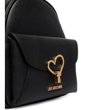 LOVE MOSCHINO HEART TURNLOCK Mochila con bolsillo negro - Bolsos Mujer - 4