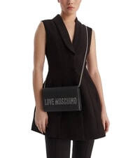 LOVE MOSCHINO SMART DAILY Bolso de mano con correa de cadena para el hombro laca negra - Bolsos Mujer - 5