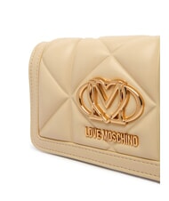 LOVE MOSCHINO EMBOSSED Mini bolso de hombro de metal manteca - Carteras Mujer - 3