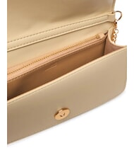 LOVE MOSCHINO EMBOSSED Mini bolso de hombro de metal manteca - Carteras Mujer - 5