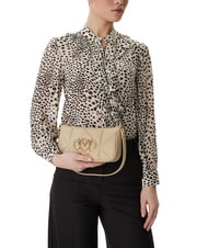 LOVE MOSCHINO EMBOSSED Bolso de hombro peque&ntilde;o manteca - Bolsos Mujer - 5