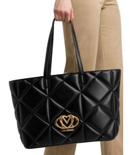 LOVE MOSCHINO EMBOSSED Bolso de compras de hombro negro - Bolsos Mujer - 5