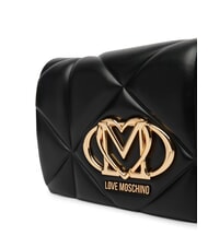 LOVE MOSCHINO EMBOSSED Bolso de hombro con solapa negro - Bolsos Mujer - 3