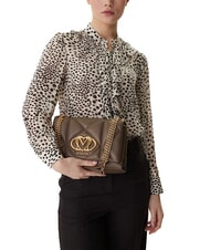 LOVE MOSCHINO EMBOSSED Bolso de hombro convertible lodo - Bolsos Mujer - 5