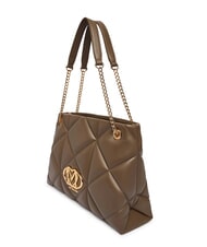 LOVE MOSCHINO EMBOSSED Bolso de hombro con asas de cadena lodo - Bolsos Mujer - 2