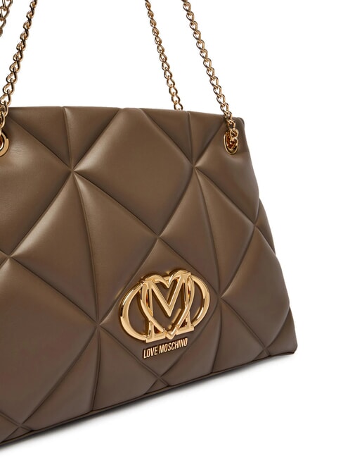 EMBOSSED Bolso de hombro con asas de cadena lodo - Bolsos Mujer