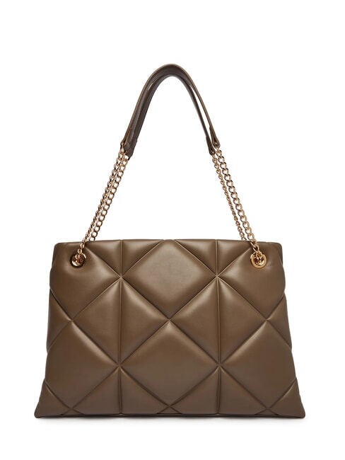 EMBOSSED Bolso de hombro con asas de cadena lodo - Bolsos Mujer