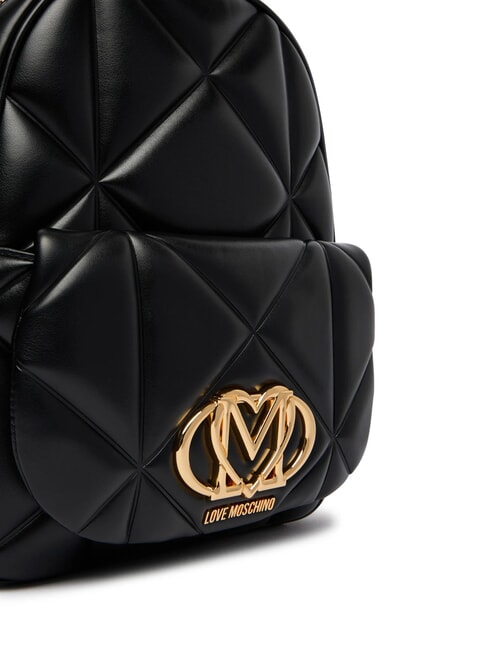 EMBOSSED Mochila con bolsillo negro - Bolsos Mujer