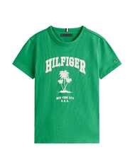 TOMMY HILFIGER TH KIDS Camiseta de algod&oacute;n de manga corta verde radiante - Camiseta ni&ntilde;o - 4